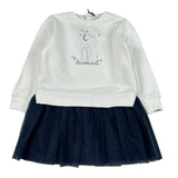 Trussardi Abito Bicolore con Stampa Bianco per Neonata TIA26164VE BIANCO TRUSSARDI 