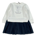 Trussardi Abito Bicolore con Stampa Bianco per Neonata TIA26164VE BIANCO TRUSSARDI 