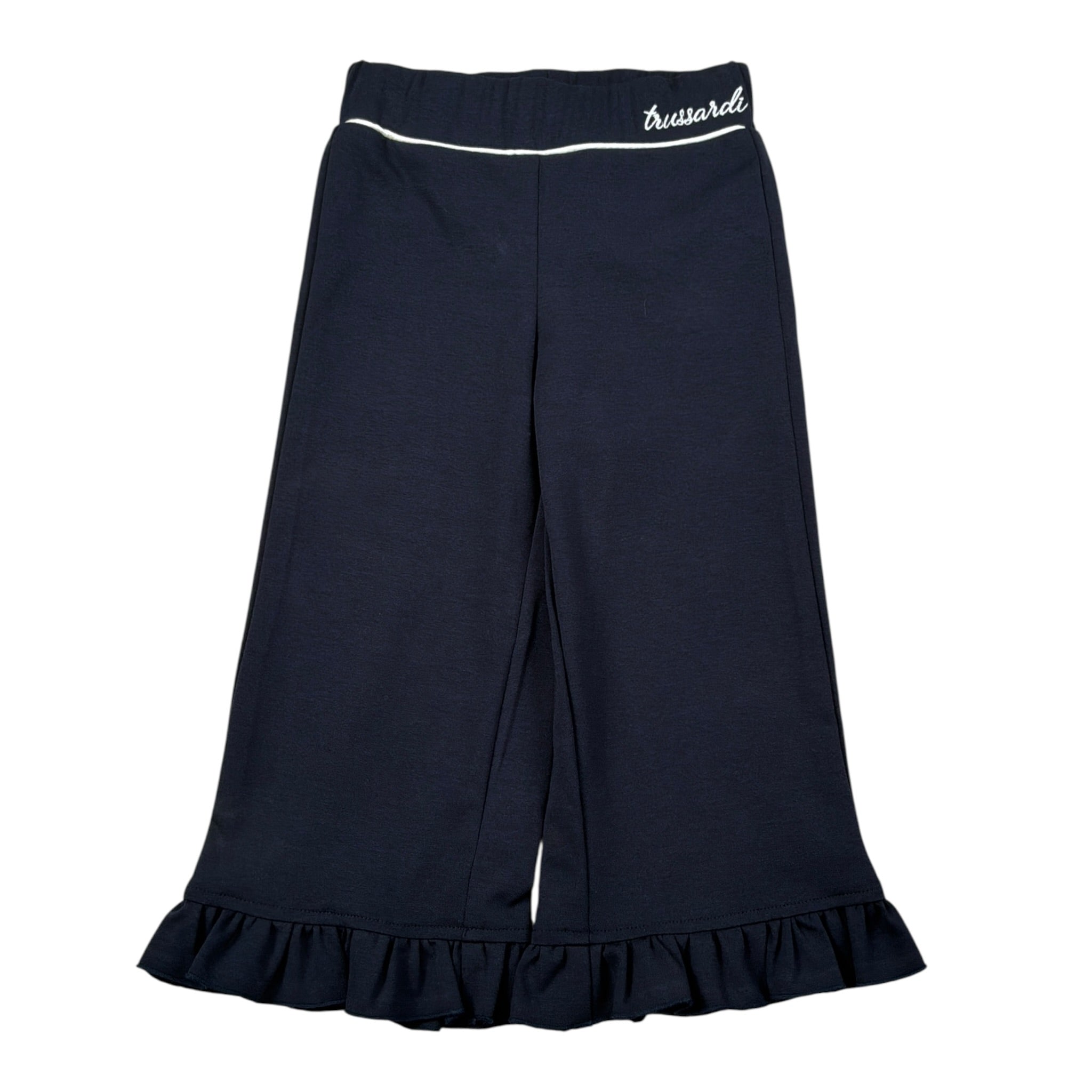 Trussardi Pantalone Modello A Palazzo tinta unita con Logo Blu per Neonata TIA2657PA BLU TRUSSARDI 