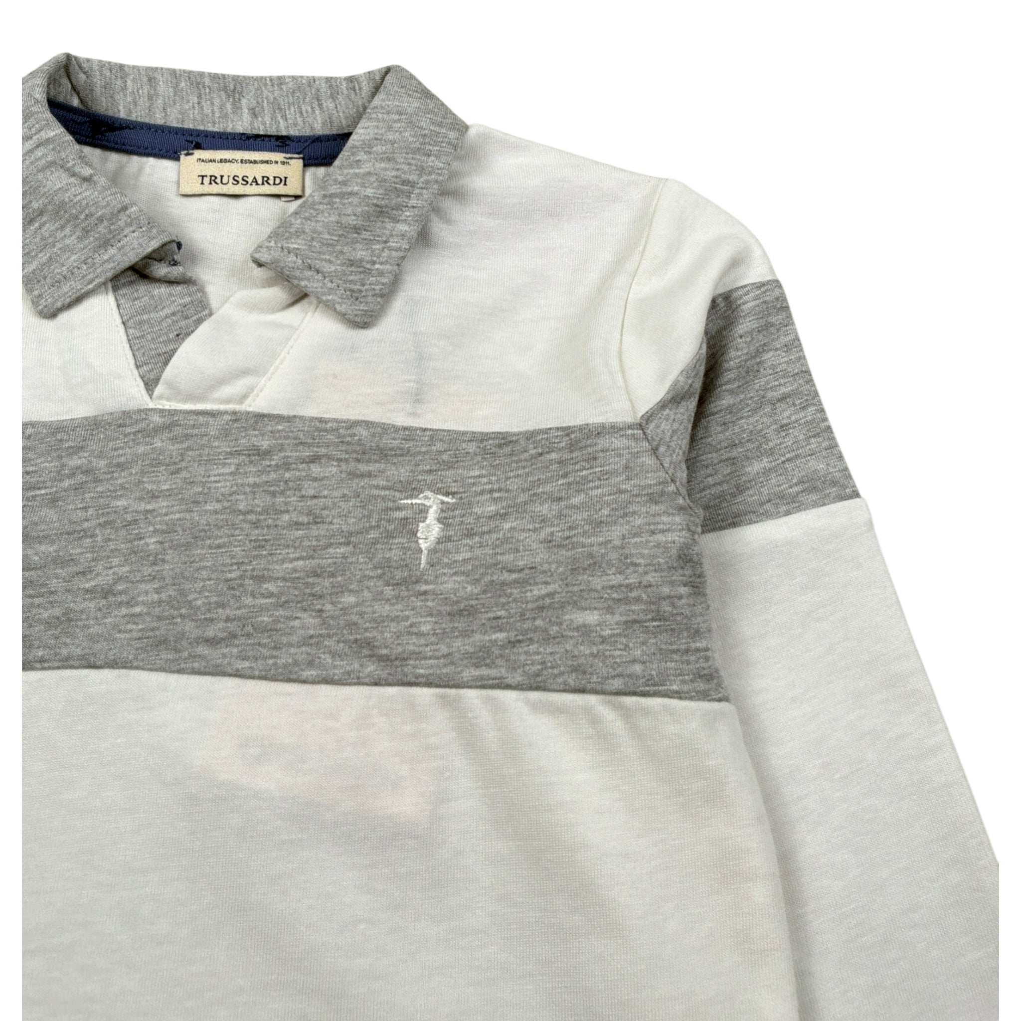 Trussardi Polo Manica Lunga tinta unita Bianco per Neonato TIA6073PO BIANCO TRUSSARDI 