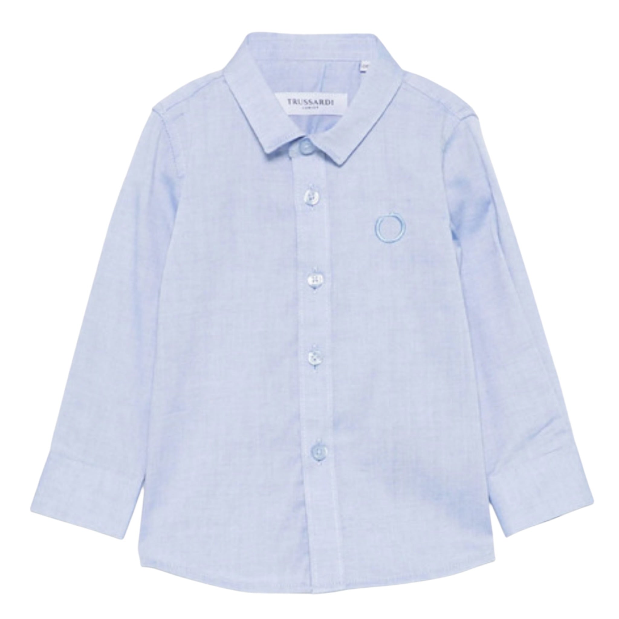 Trussardi Camicia tinta unita con Logo Azzurro per Neonato TIP25047CA AZZURRO TRUSSARDI 