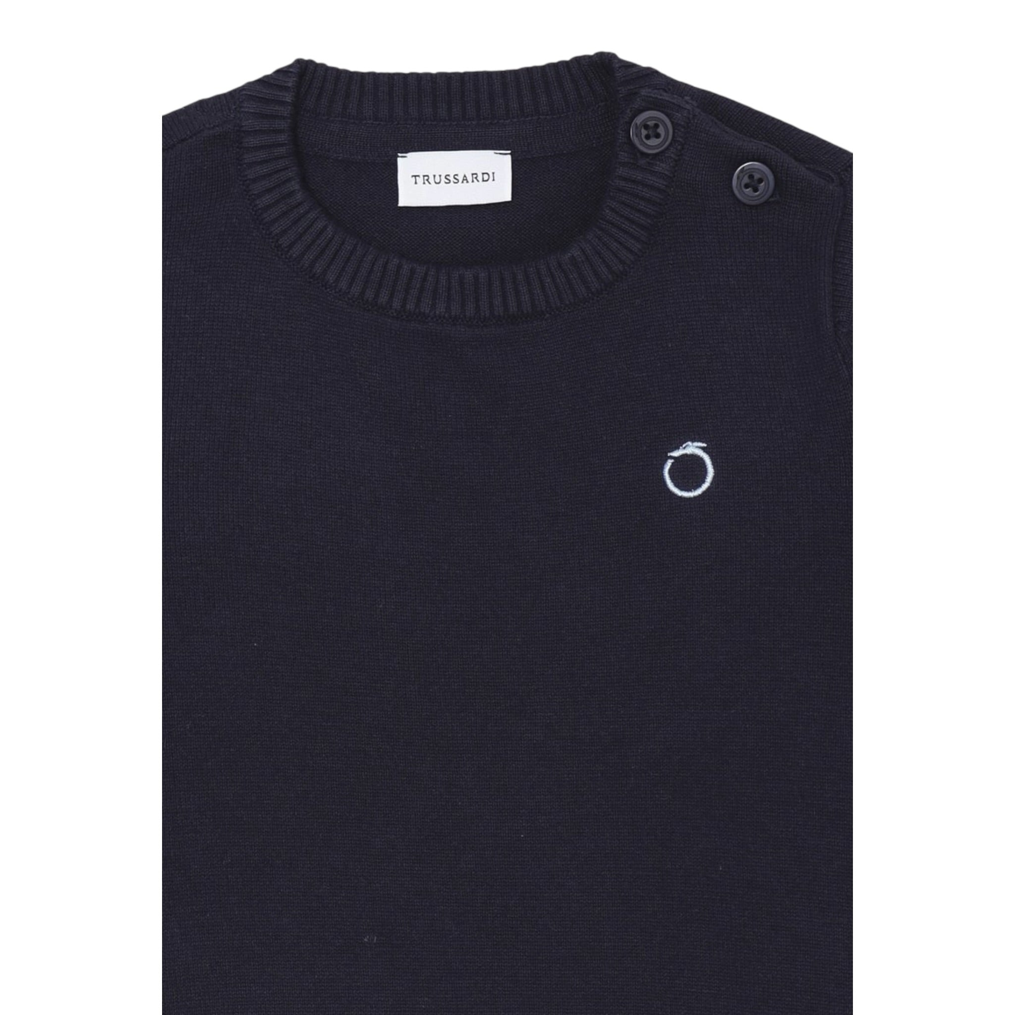 Trussardi Maglia tinta unita con Logo Blu per Neonato TIP25072MA BLU TRUSSARDI 