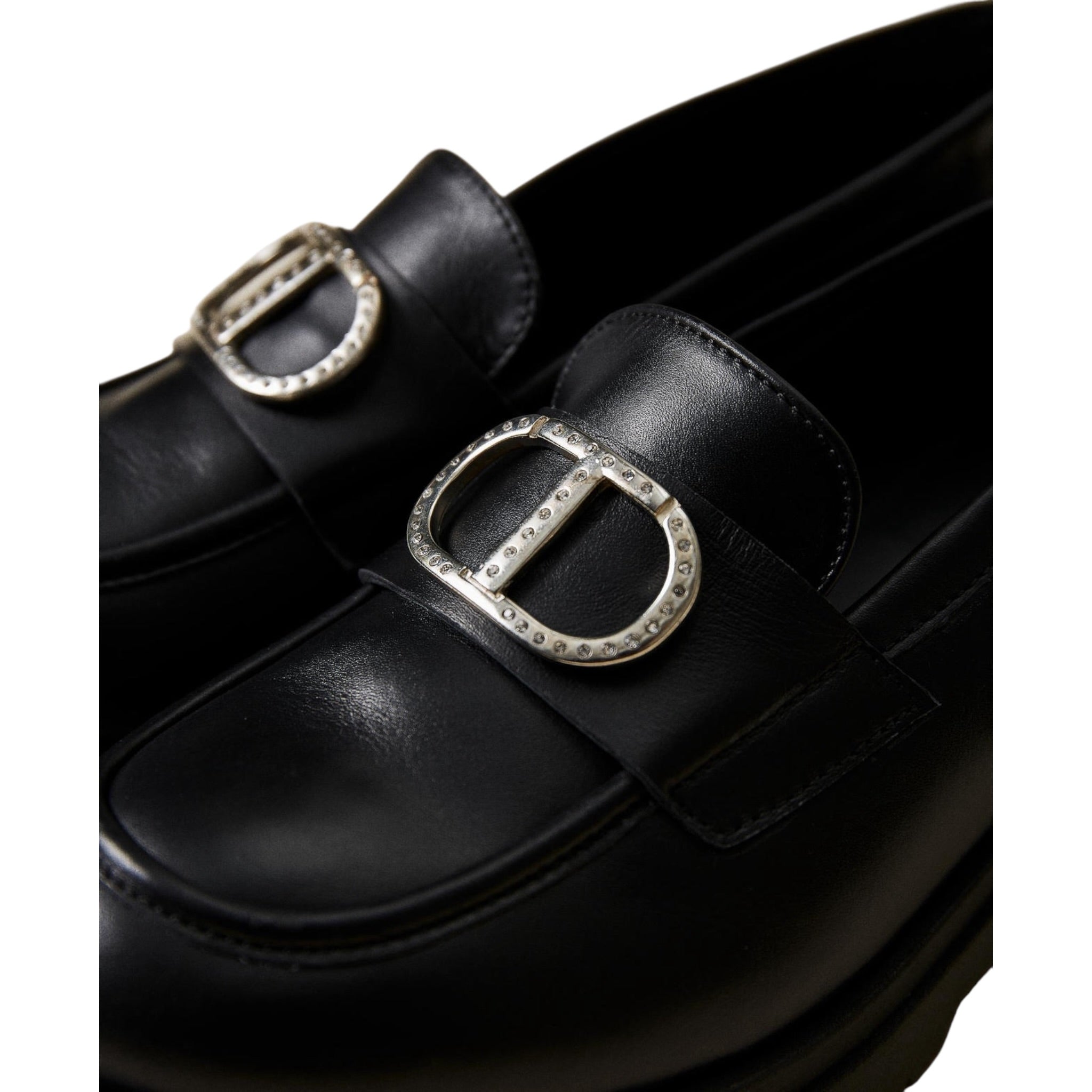 Twinset Mocassini tinta unita con Applicazione Nero per Bambina 232GCJ066 NERO TWINSET 