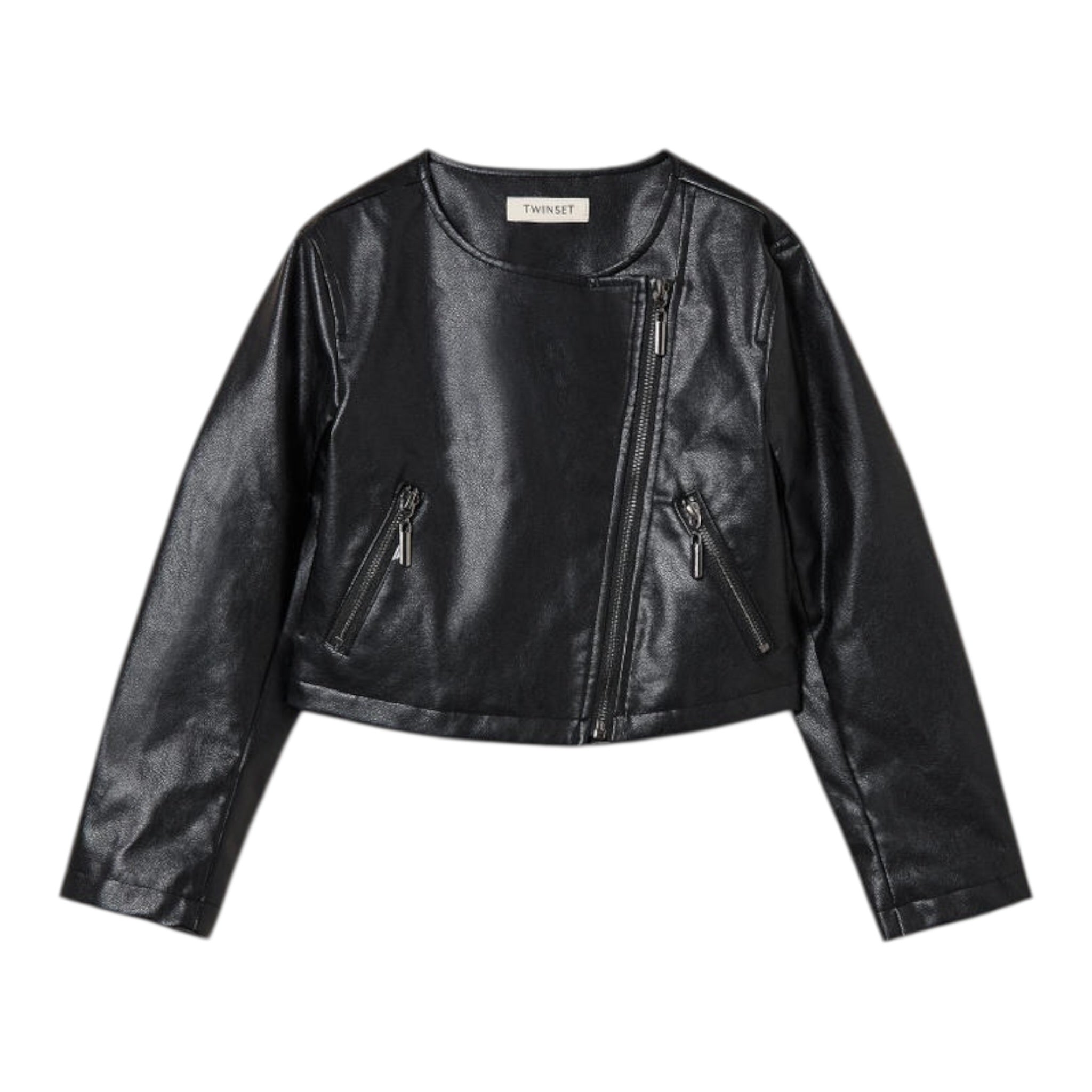 Twinset Giubbino Ecopelle tinta unita Nero per Bambina 241GJ2190 NERO TWINSET 
