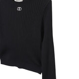 Twinset Maglia tinta unita A Costine Nero per Bambina 241GJ3034 NERO TWINSET 