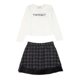 Twinset Completo 2Pz Shirt-Gonna Bicolore Bianco/Nero per Bambina 242GJ2070 BIANCO/NERO TWINSET 