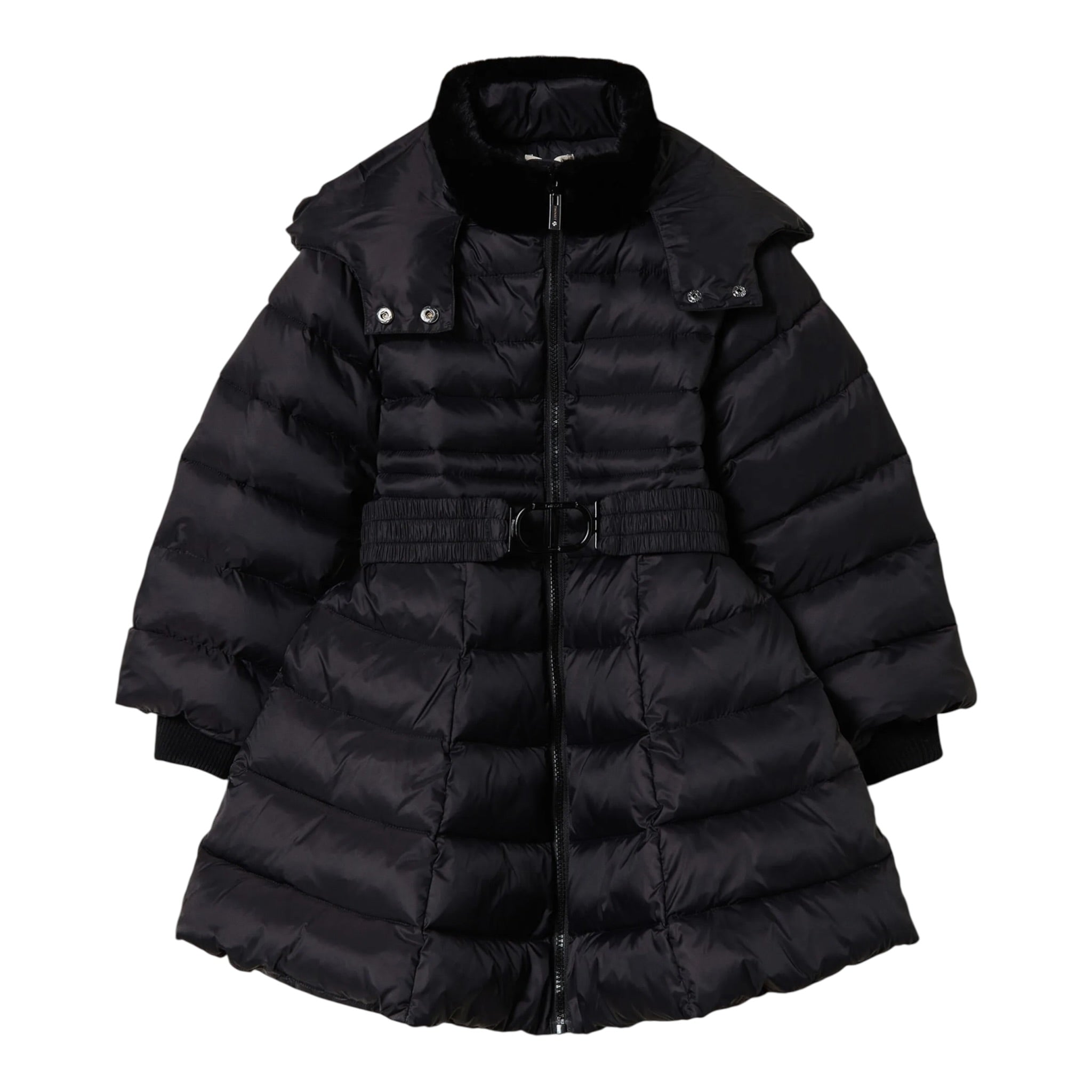 Twinset Giubbino tinta unita con Cappuccio Nero per Bambina 242GJ2320 NERO TWINSET 