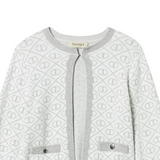 Twinset Cardigan tinta unita con Loghi Panna per Bambina 242GJ3060 PANNA TWINSET 