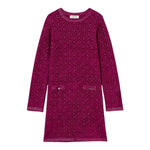 Twinset Abito Girocollo tinta unita Manica Lunga Fuxia per Bambina 242GJ3061 FUXIA TWINSET 