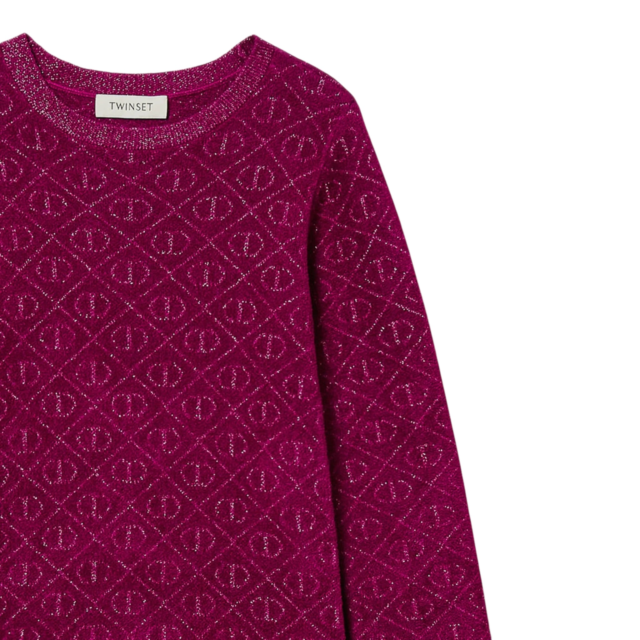 Twinset Abito Girocollo tinta unita Manica Lunga Fuxia per Bambina 242GJ3061 FUXIA TWINSET 