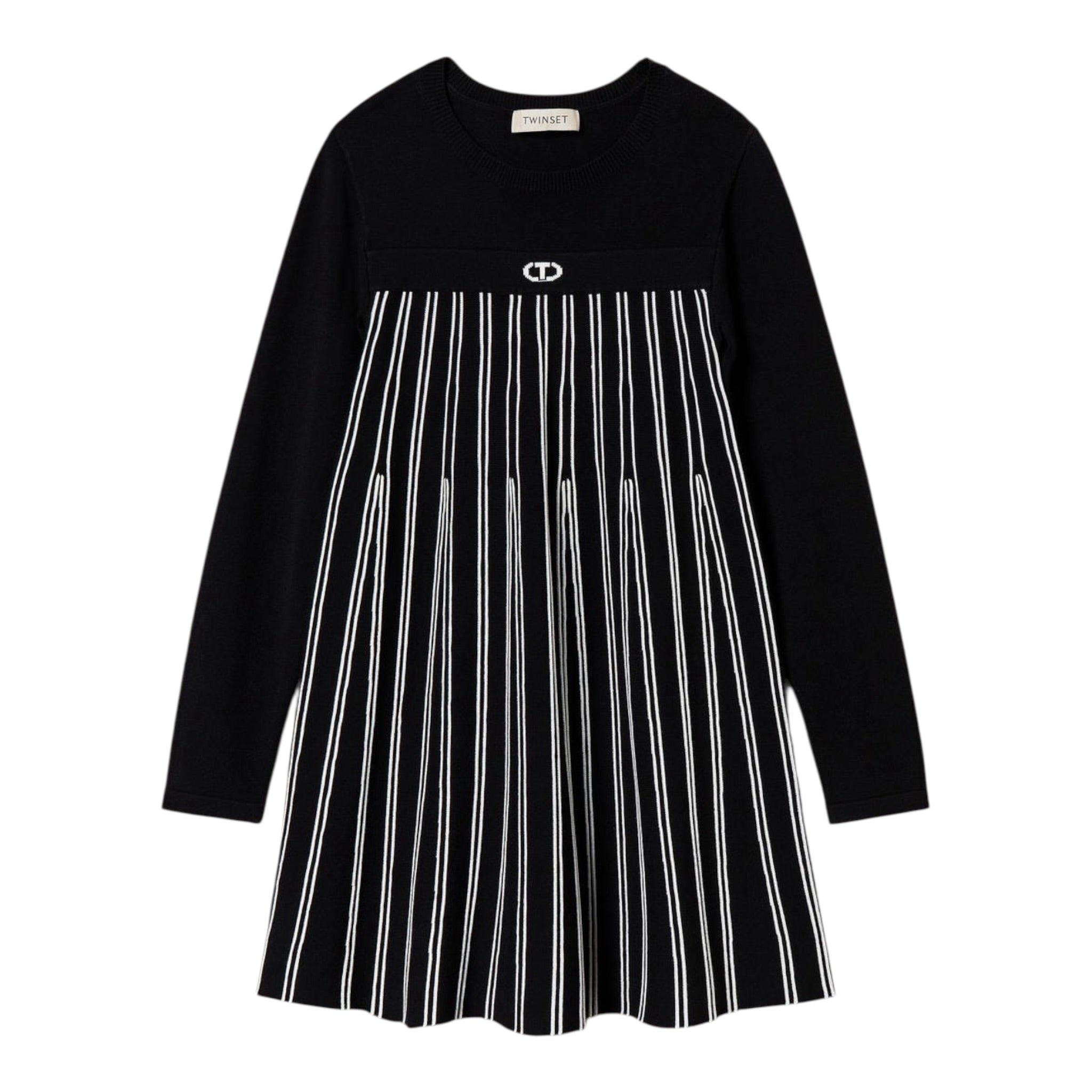 Twinset Abito Manica Lunga tinta unita Nero per Bambina 242GJ3110 NERO TWINSET 