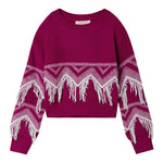 Twinset Maglia Girocollo tinta unita con Ricami Viola per Bambina 242GJ3131 VIOLA TWINSET 