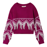 Twinset Maglia Girocollo tinta unita con Ricami Viola per Bambina 242GJ3131 VIOLA TWINSET 