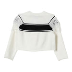 Twinset Maglia tinta unita con Logo E Frange Panna per Neonata 242GJ3163 PANNA TWINSET 
