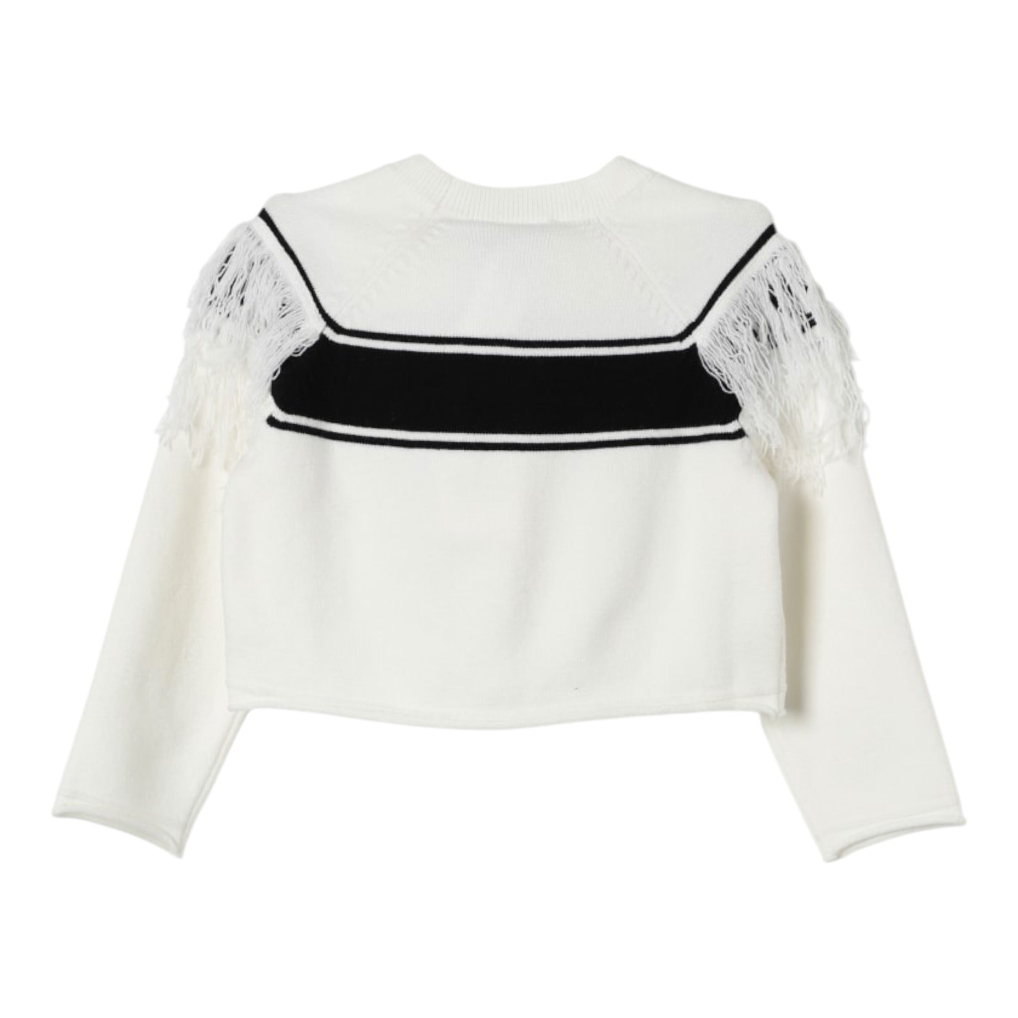 Twinset Maglia tinta unita con Logo E Frange Panna per Neonata 242GJ3163 PANNA TWINSET 