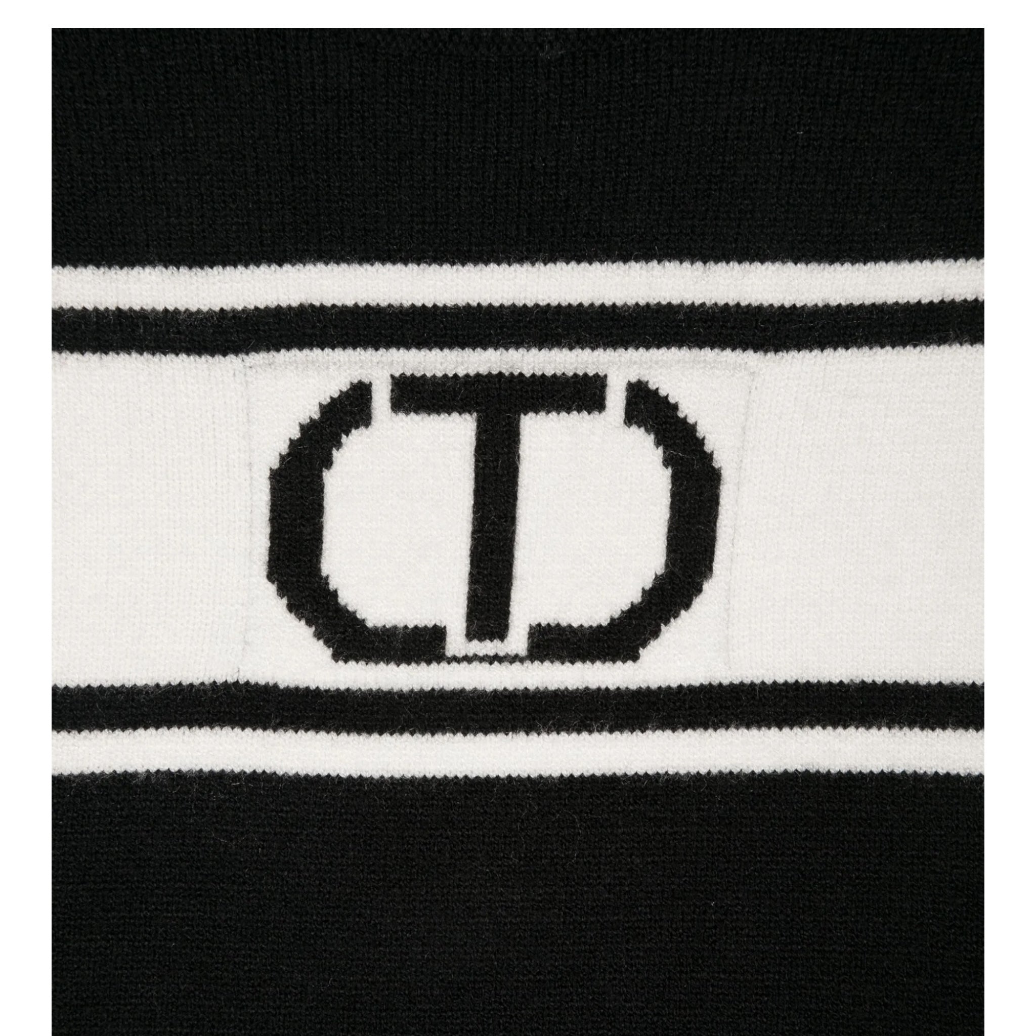 Twinset Maglia tinta unita con Logo E Frange Nero per Bambina 242GJ3163X NERO TWINSET 