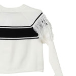 Twinset Maglia tinta unita con Logo E Frange Panna per Bambina 242GJ3163X PANNS TWINSET 