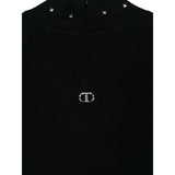 Twinset Maglia tinta unita con Borchie Nero per Bambina 242GJ3181 NERO TWINSET 