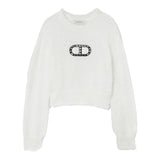 Twinset Maglia Girocollo tinta unita con Logo Panna per Bambina 242GJ3210X PANNA TWINSET 