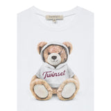 Twinset Shirt Girocollo tinta unita con Logo Bianco per Bambina 252GB2036 BIANCO TWINSET 