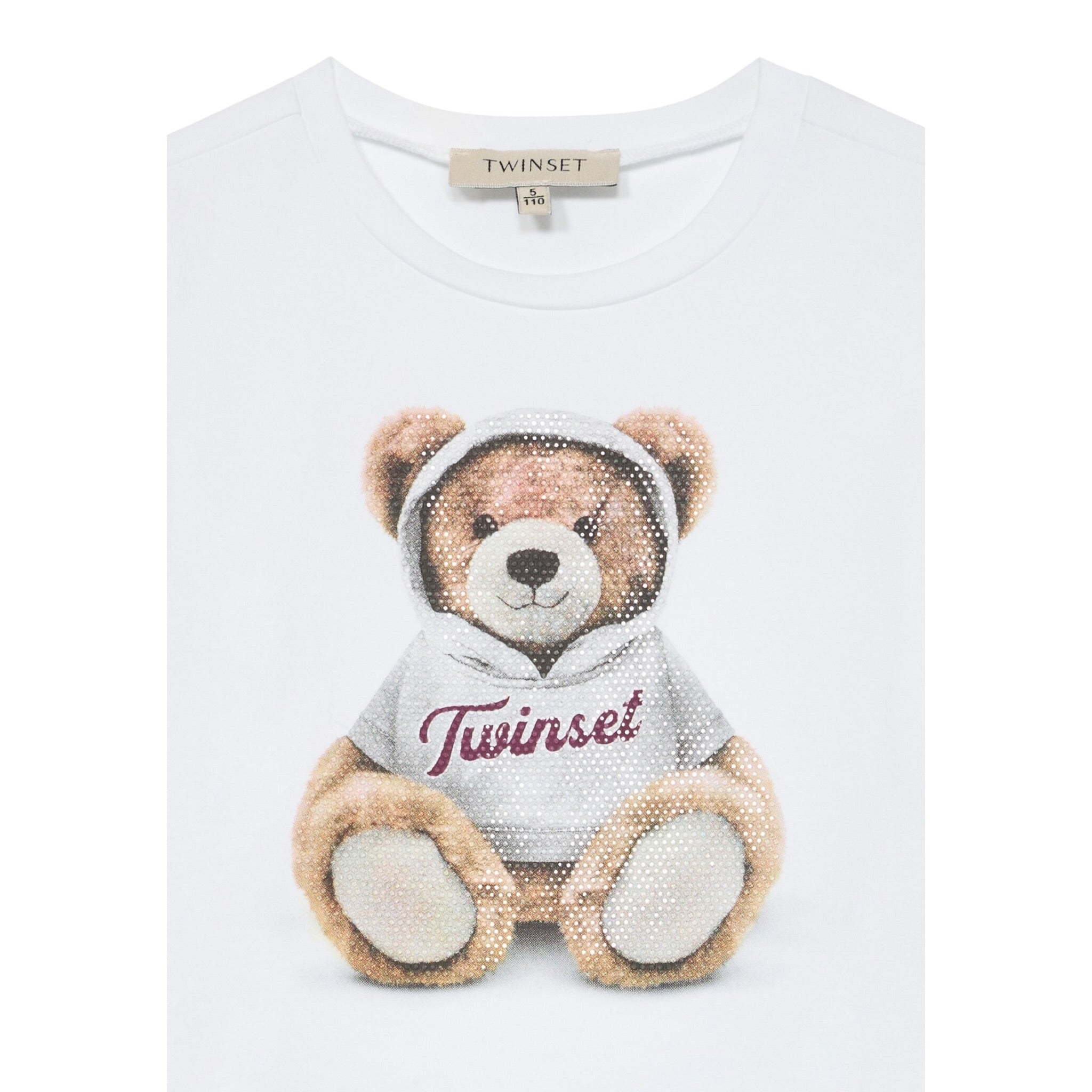 Twinset Shirt Girocollo tinta unita con Logo Bianco per Bambina 252GB2036 BIANCO TWINSET 