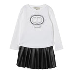 Twinset Completo 2 Pezzi Shirt-Gonna Bicolore Panna/Nero per Bambina 252GB2040J PANNA/NERO TWINSET 
