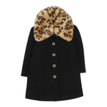 Twinset Cappotto tinta unita con Colletto Maculato Nero per Bambina 252GB2051X NERO TWINSET 