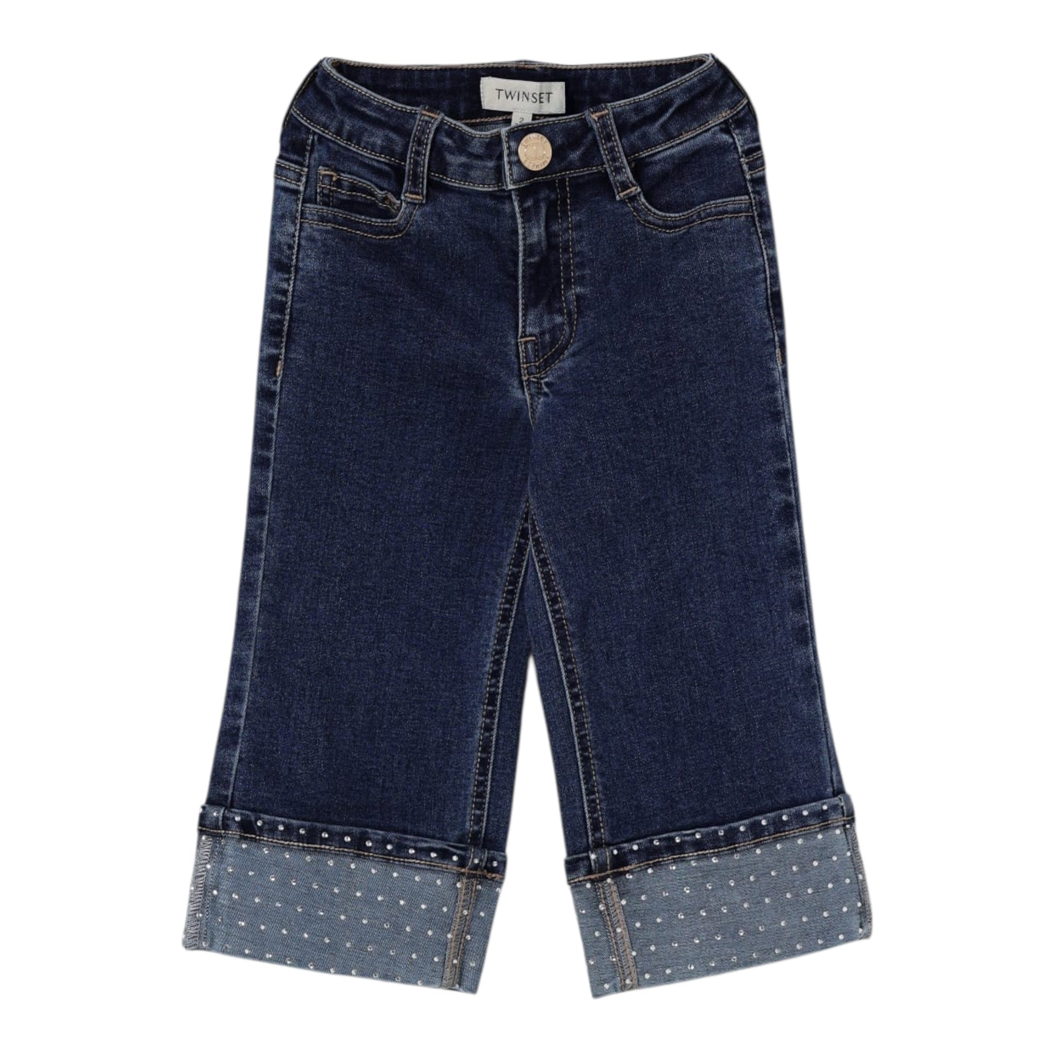 Twinset Jeans tinta unita con Piegoni Blu per Neonata 252GB2080 BLU TWINSET 