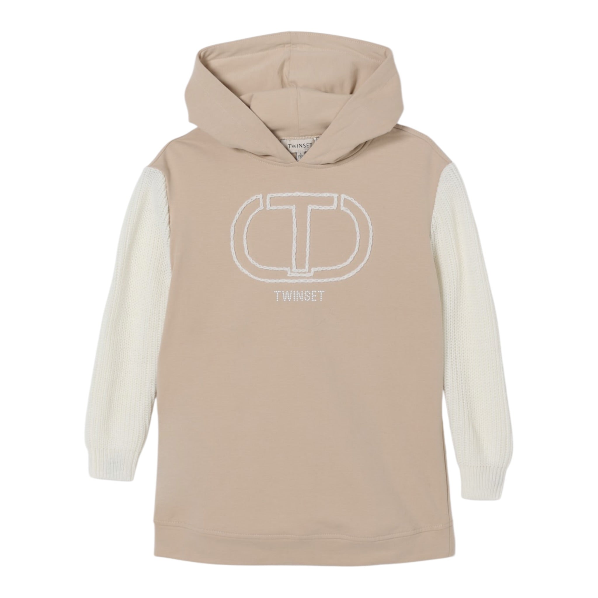 Twinset Abito Manica Lunga tinta unita con Cappuccio Beige per Neonata 252GB209A BEIGE TWINSET 