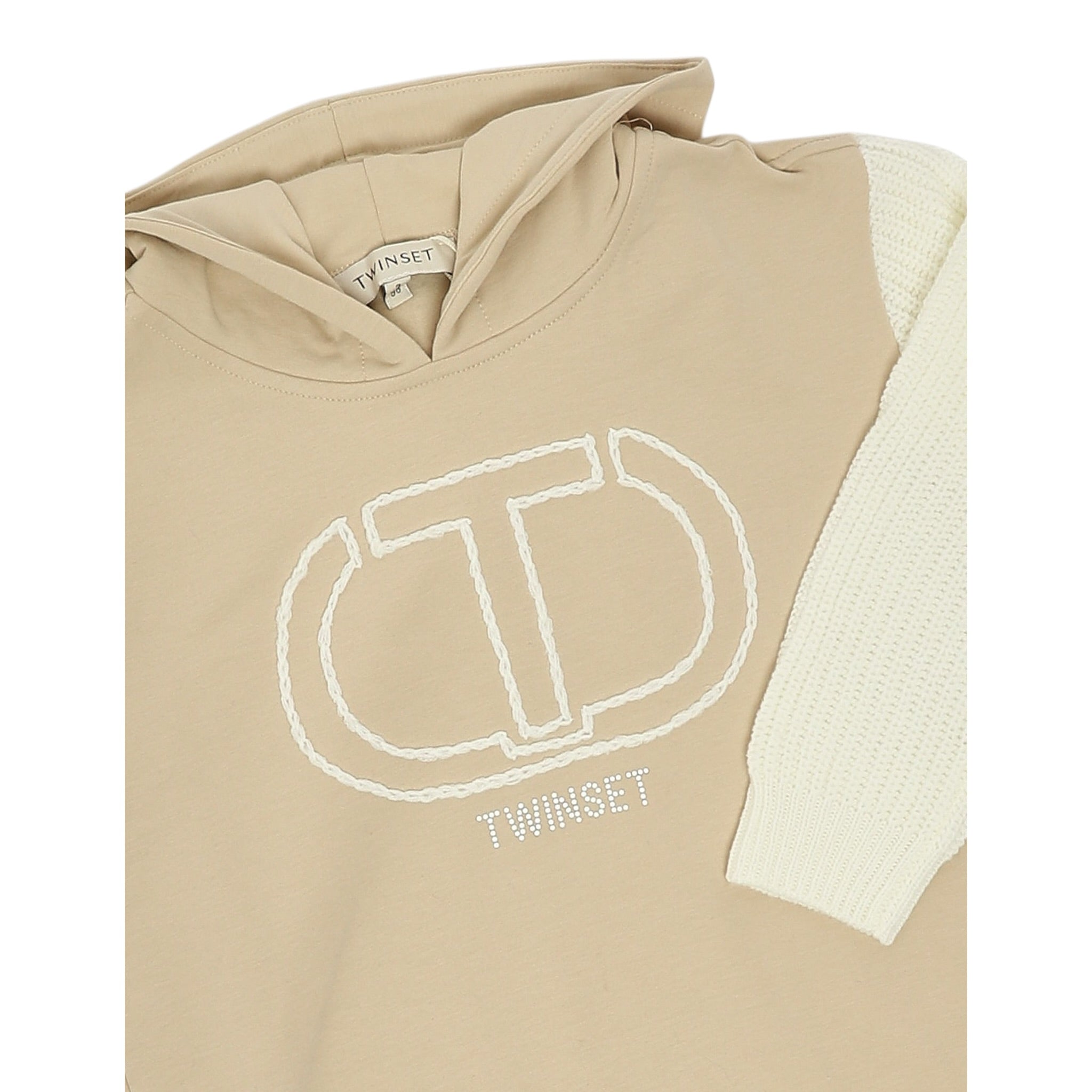 Twinset Abito Manica Lunga tinta unita con Cappuccio Beige per Neonata 252GB209A BEIGE TWINSET 