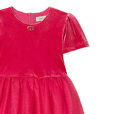Twinset Abito In Velluto Mezza Manica con Tulle Fuxia per Bambina 252GB2200 FUXIA TWINSET 