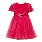 Twinset Abito In Velluto Mezza Manica con Tulle Fuxia per Neonata 252GB2200N FUXIA TWINSET 