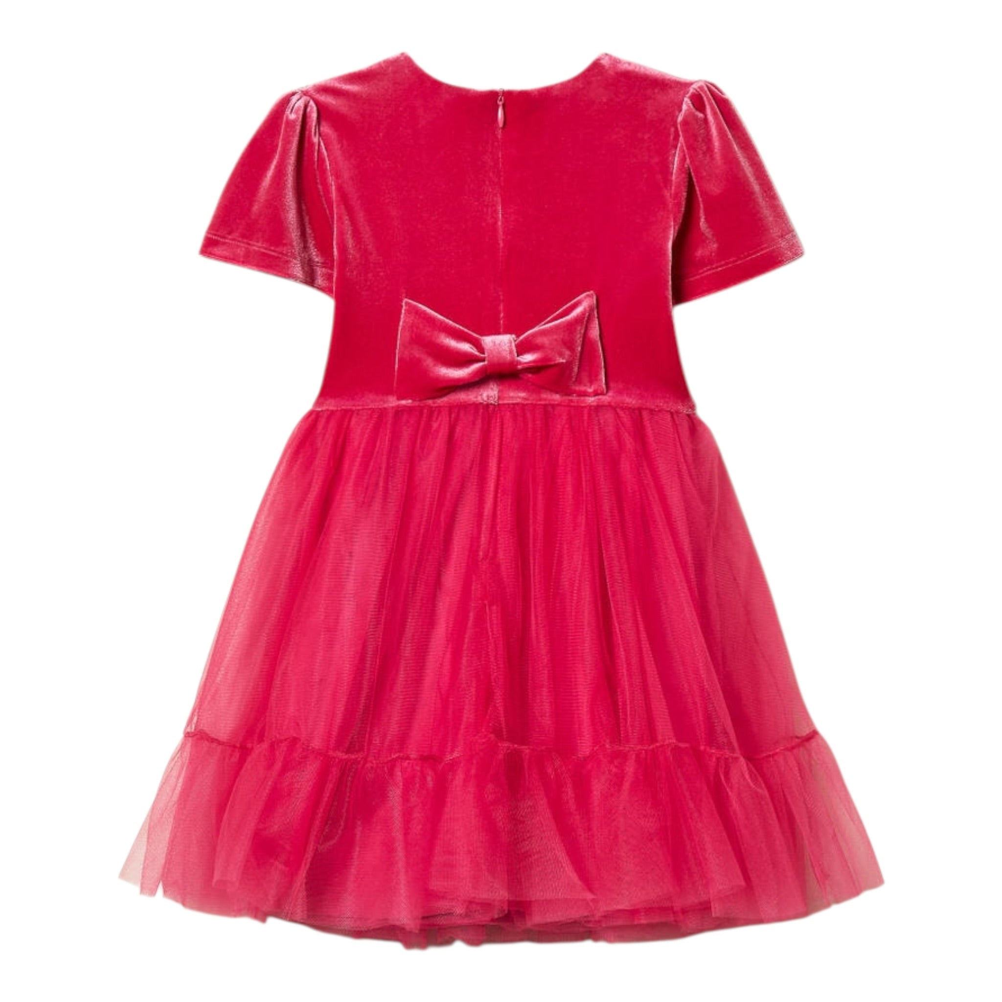 Twinset Abito In Velluto Mezza Manica con Tulle Fuxia per Neonata 252GB2200N FUXIA TWINSET 