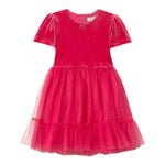 Twinset Abito In Velluto Mezza Manica con Tulle Fuxia per Neonata 252GB2200N FUXIA TWINSET 