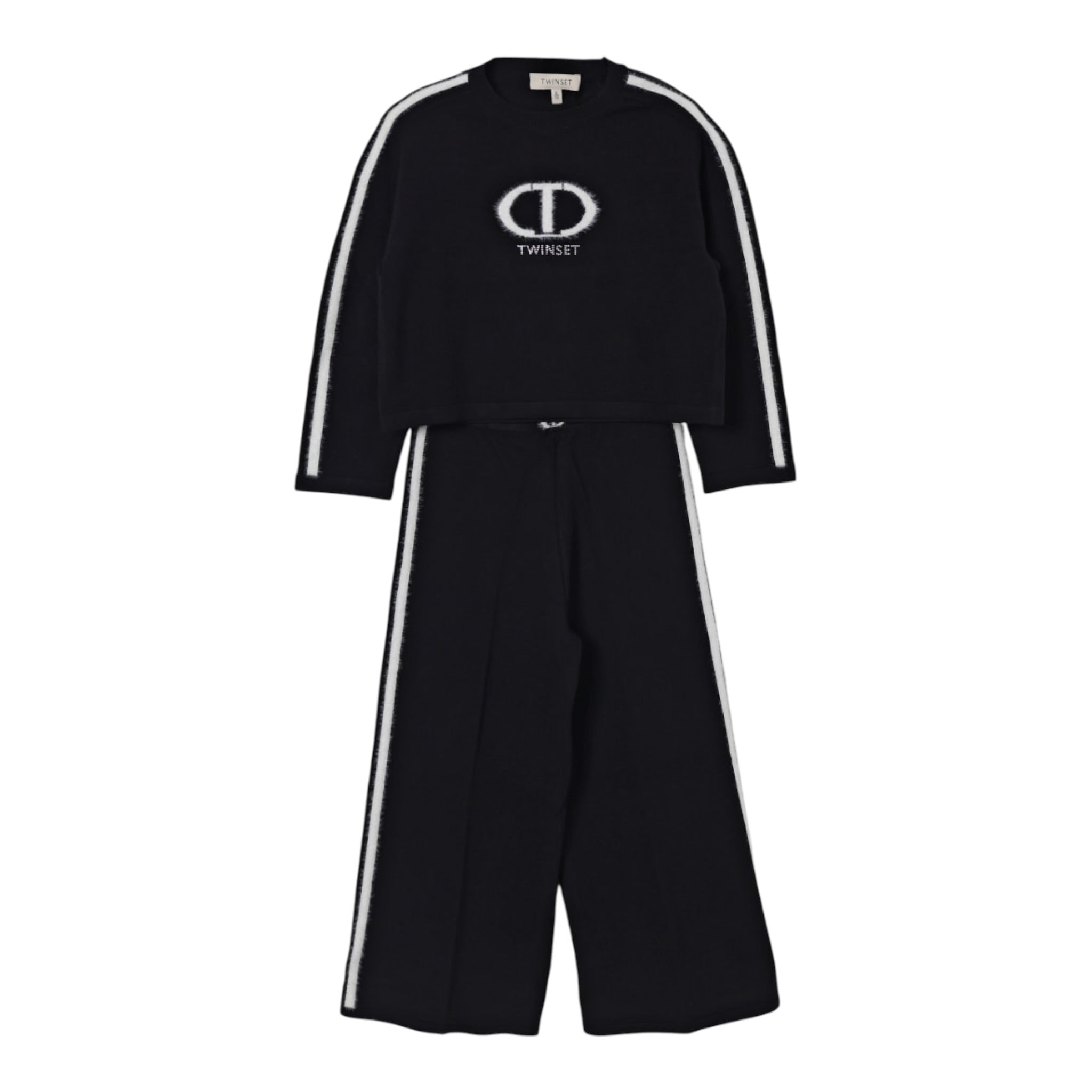 Twinset Completo 2 Pezzi Maglia-Pantalone tinta unita Nero per Bambina 252GB302A NERO TWINSET 
