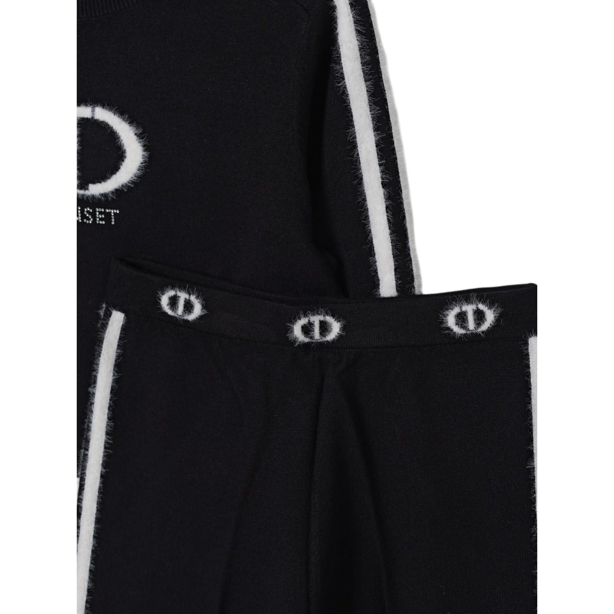 Twinset Completo 2 Pezzi Maglia-Pantalone tinta unita Nero per Neonata 252GB302AN NERO TWINSET 