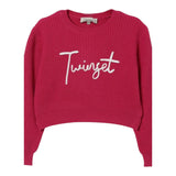 Twinset Maglia tinta unita con Stampa Fuxia per Bambina 252GB3040 FUXIA TWINSET 
