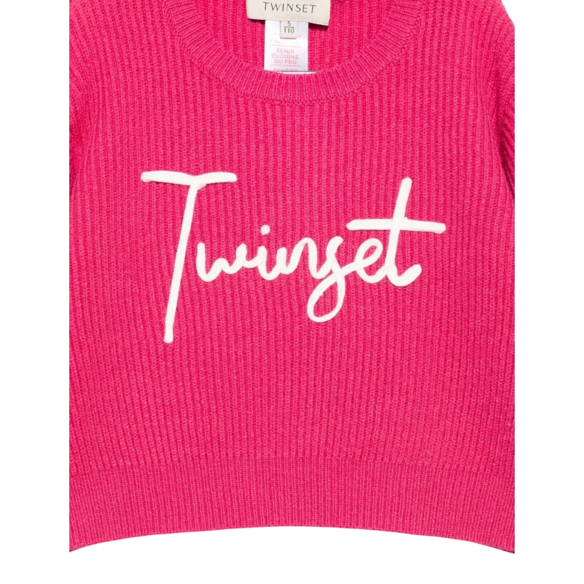 Twinset Maglia tinta unita con Stampa Fuxia per Neonata 252GB3040NXXX FUXIA TWINSET 