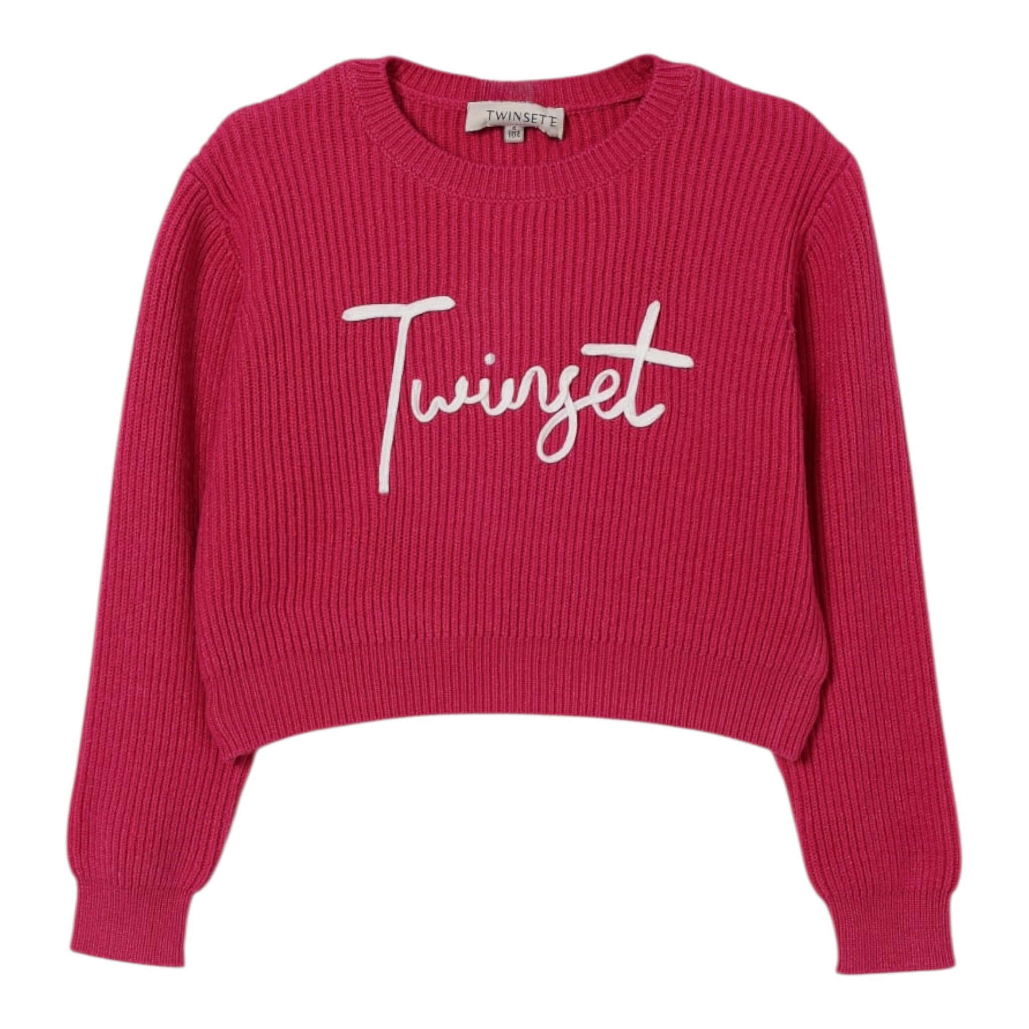 Twinset Maglia tinta unita con Stampa Fuxia per Neonata 252GB3040XN FUXIA TWINSET 