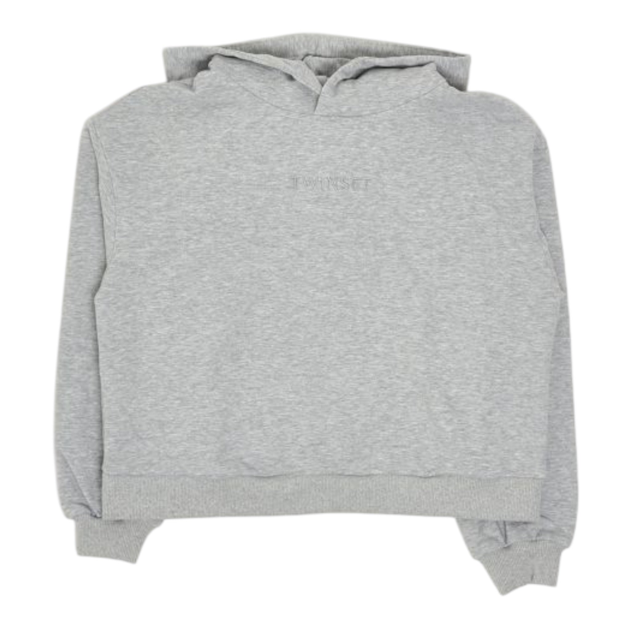 Twinset Felpa tinta unita con Cappuccio Grigio per Bambina 252GJ2010 GRIGIO TWINSET 