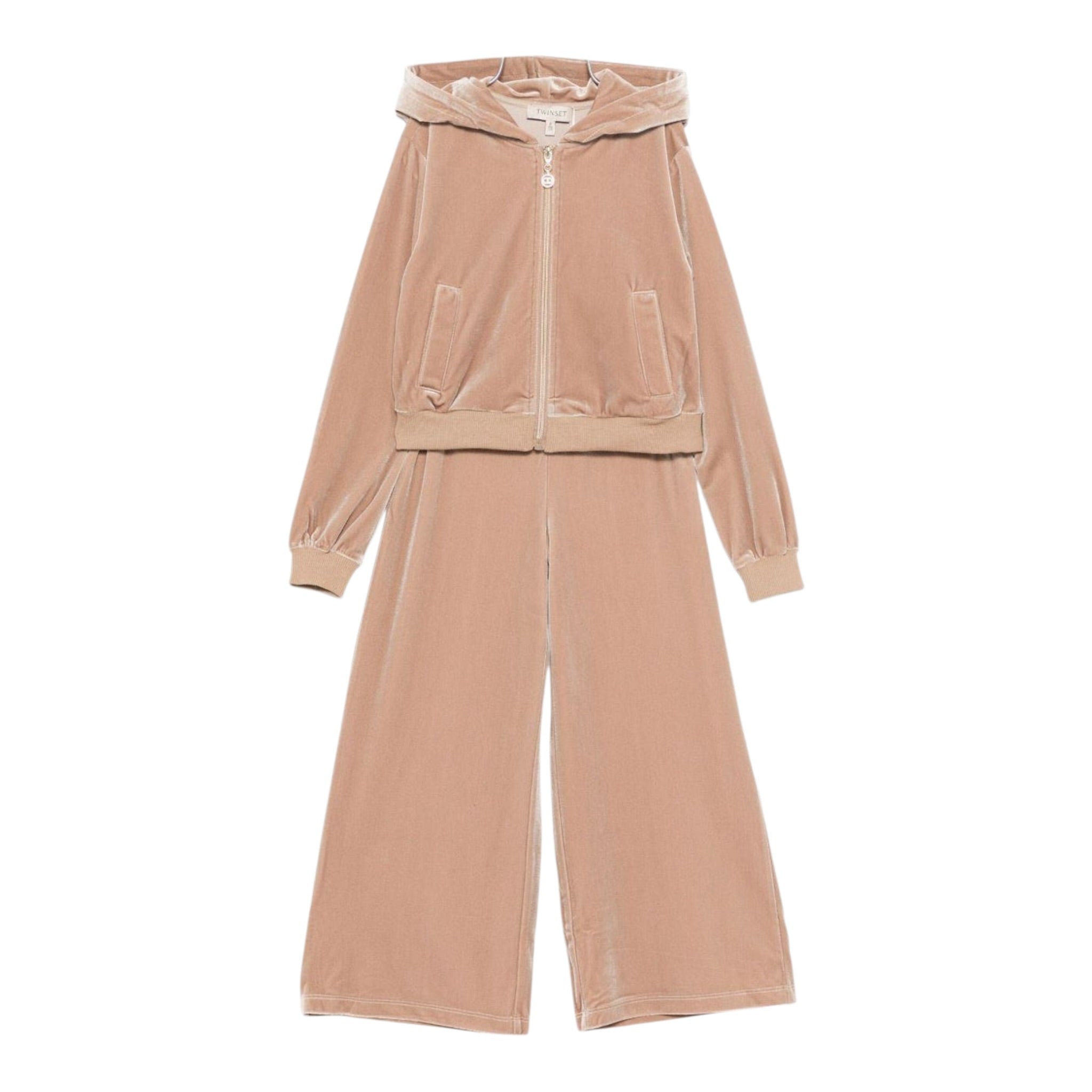 Twinset Completo 2Pz Felpa-Pantalone In Velluto Beige per Bambina 252GJ2030 BEIGE TWINSET 