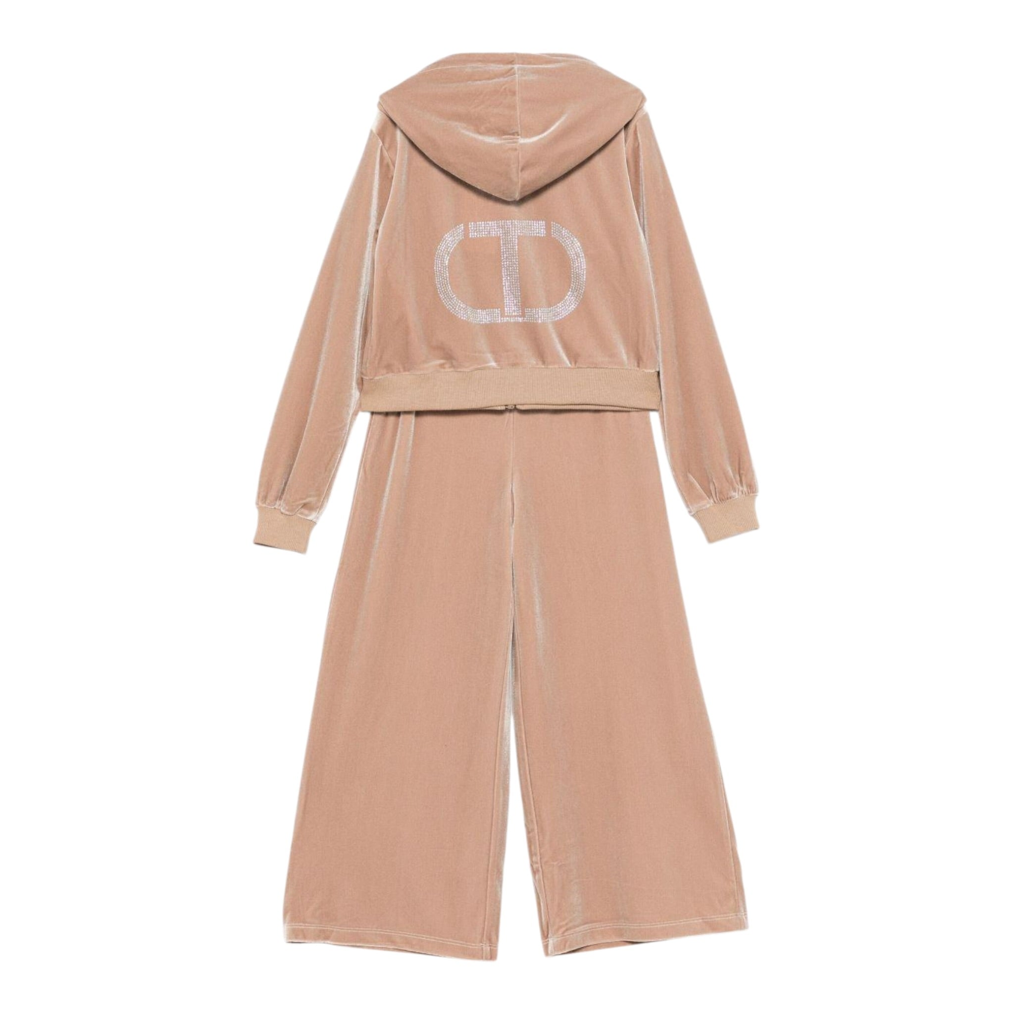 Twinset Completo 2Pz Felpa-Pantalone In Velluto Beige per Bambina 252GJ2030 BEIGE TWINSET 