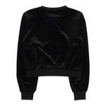 Twinset Felpa tinta unita In Velluto Nero per Bambina 252GJ2033X NERO TWINSET 