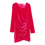 Twinset Abito Manica Lunga tinta unita In Camoscio Fuxia per Bambina 252GJ2035 FUXIA TWINSET 