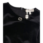 Twinset Abito Manica Lunga tinta unita In Camoscio Nero per Bambina 252GJ2035 NERO TWINSET 