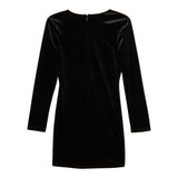 Twinset Abito Manica Lunga tinta unita In Camoscio Nero per Bambina 252GJ2035X NERO TWINSET 