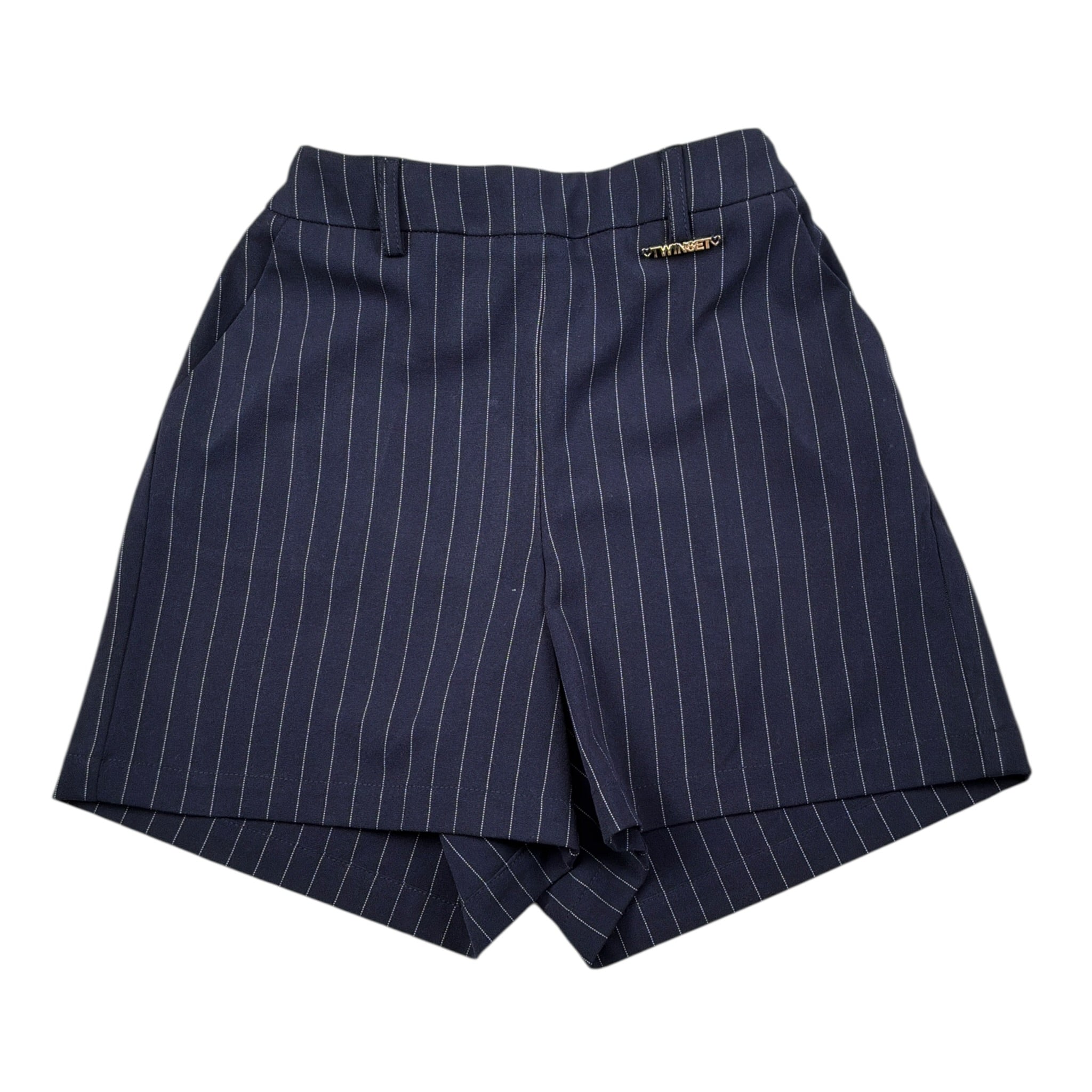 Twinset Short tinta unita con Fantasia A Righe Blu per Bambina 252GJ2041 BLU TWINSET 