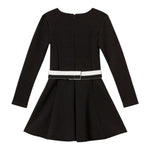 Twinset Abito tinta unita con Cintura Nero per Bambina 252GJ205BX NERO TWINSET 