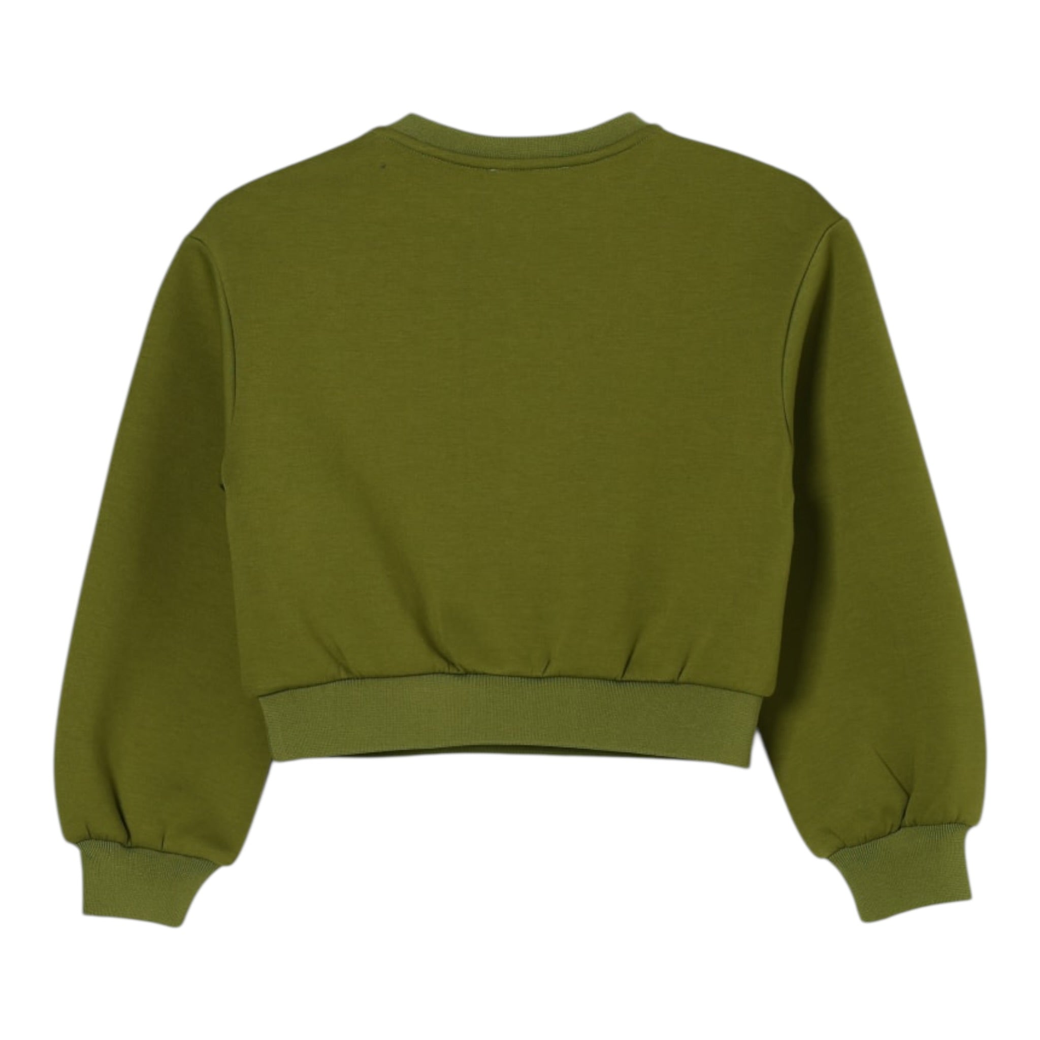 Twinset Felpa Girocollo tinta unita con Logo Verde per Bambina 252GJ205M VERDE TWINSET 