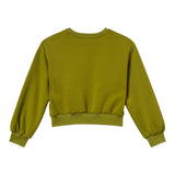 Twinset Felpa Girocollo tinta unita con Logo Verde per Bambina 252GJ205MX VERDE TWINSET 